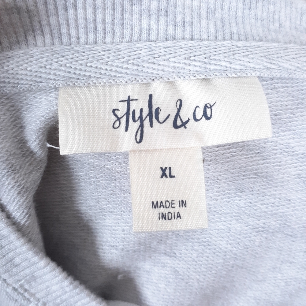 Style & Co Sweatshirt XL Love Animal Print Sequins 755 - Picture 4 of 6